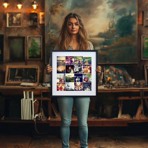 Square Collage Framed Print